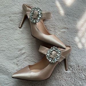 Pink J.Crew Mule With Jewel Buckle